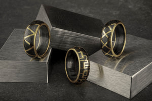 Gold Carbon Infused Cage Ring