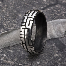 Load image into Gallery viewer, Forged Carbon Labyrinth Ring