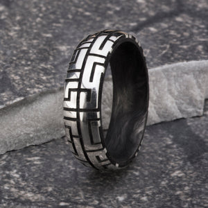 Forged Carbon Labyrinth Ring