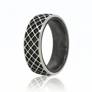 Forged Carbon Grid Ring