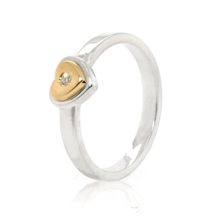 Golden Love Heart Ring
