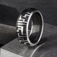 Load image into Gallery viewer, Gold Carbon Infused Labyrinth Ring